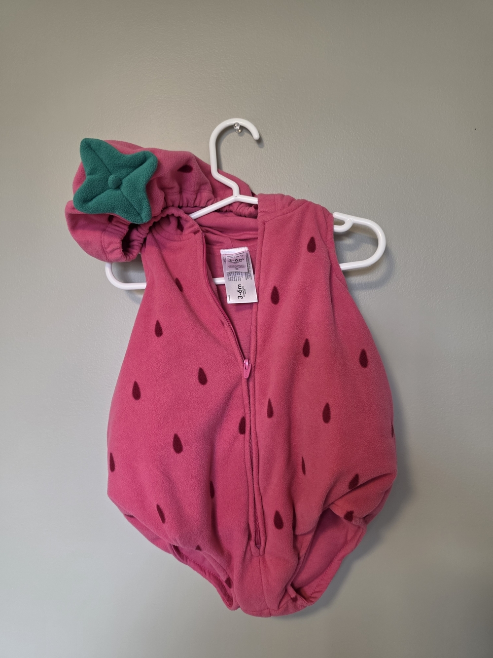 Carter's Pink Strawberry Costume with Green Stem Hat